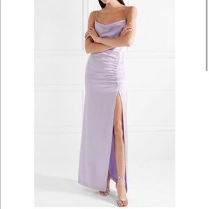 Alice + Olivia Diana Satin Maxi Dress Lilac Gown 6